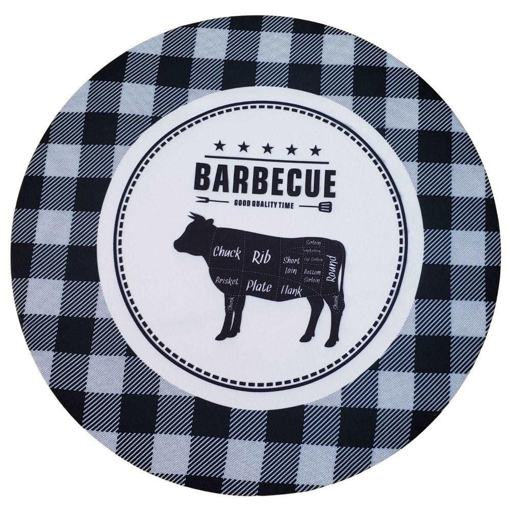 Kit 4 Capas Para Sousplat Churrasco Preto 35cmx35cm