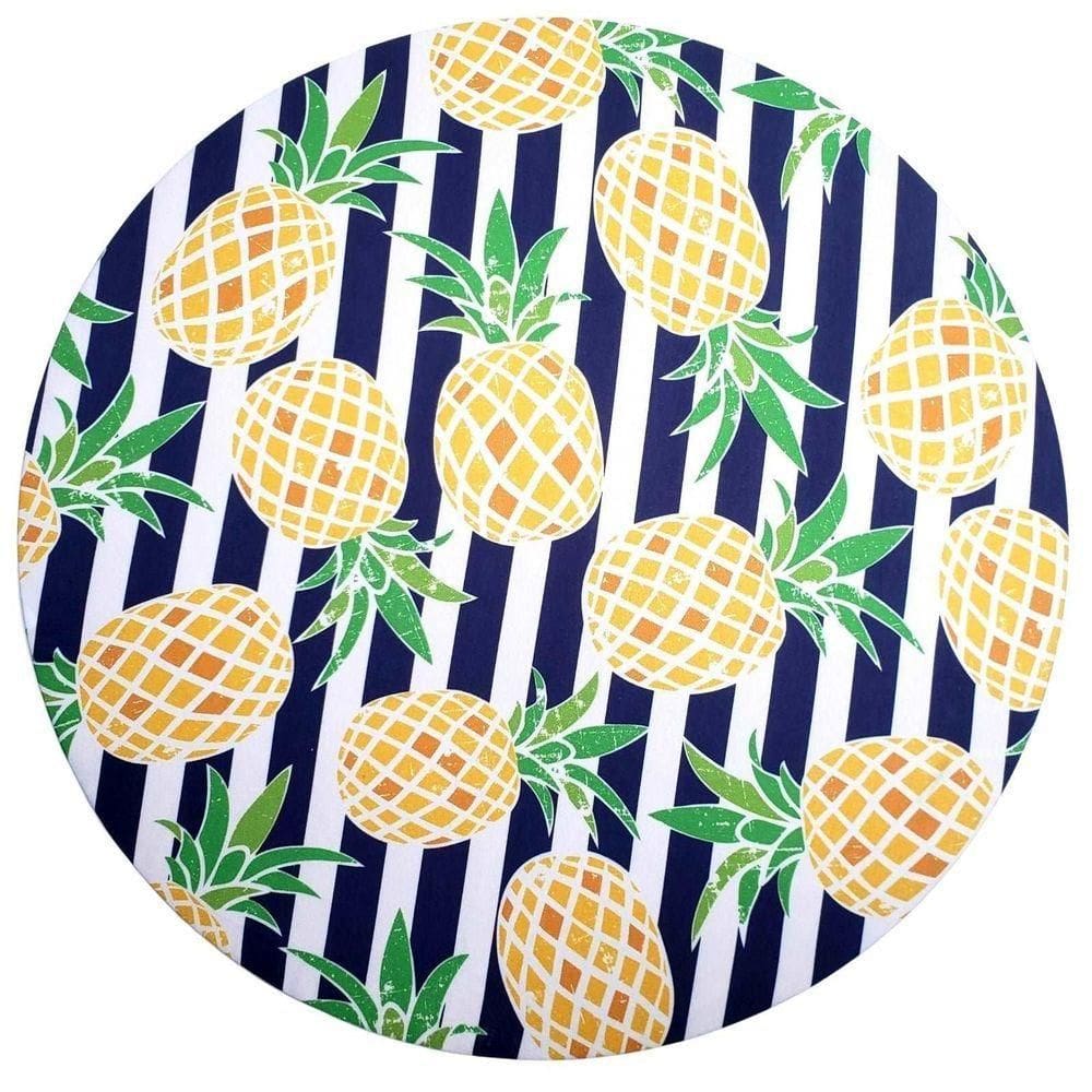 Kit 4 Capas Sousplat Abacaxi Vitral 35cmx35cm amarelo