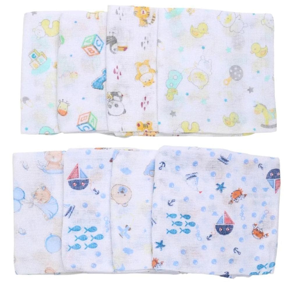 Kit 10 Pano De Boca Fraldinha Estampada 35X35Cm Comum Menino