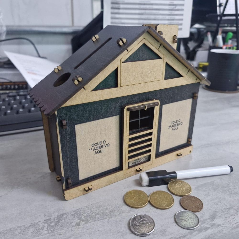 Cofrinho Cofre Casa Banco Dinheiro Woodbox Japones Poupançap