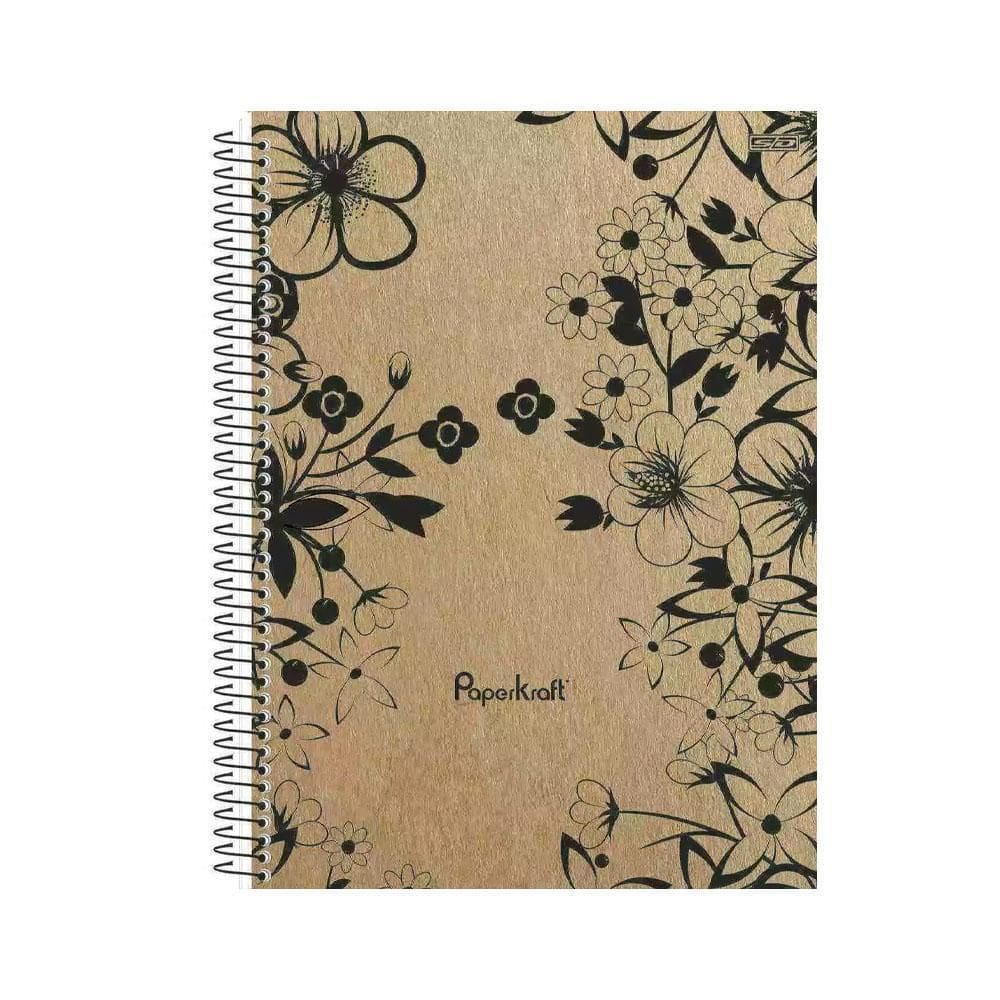 Caderno 10 Matérias Esp 160Fls Paperkraft Flores Sd
