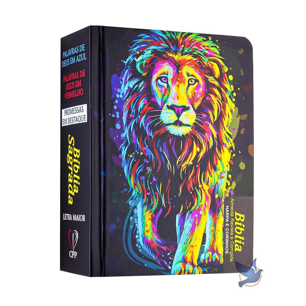 Bíblia Sagrada Pequena Arc Harpa Capa Dura Leão Pintura