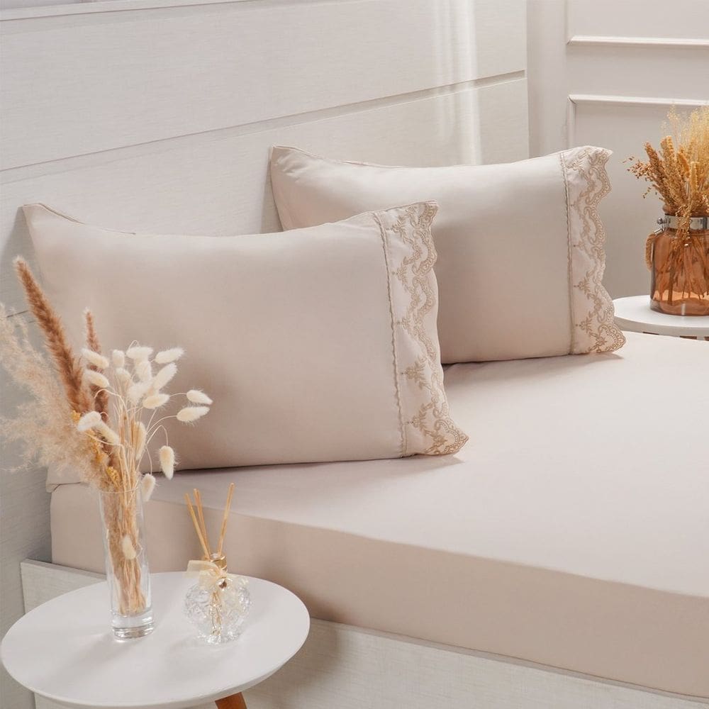 Jogo de Cama Casal Broderie 3 Pçs Bordado Inglês 138x188x30cm