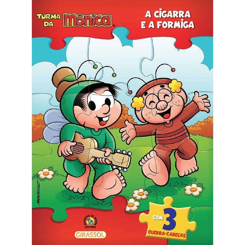 Turma Da Mônica Livro Quebra-cabeça - a Cigarra e a Formiga - Com 3 Quebra-cabeças