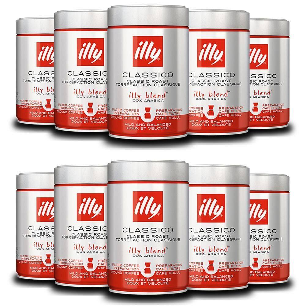Café Illy Clássico Torrado E Moído Kit 10 Latas 250G