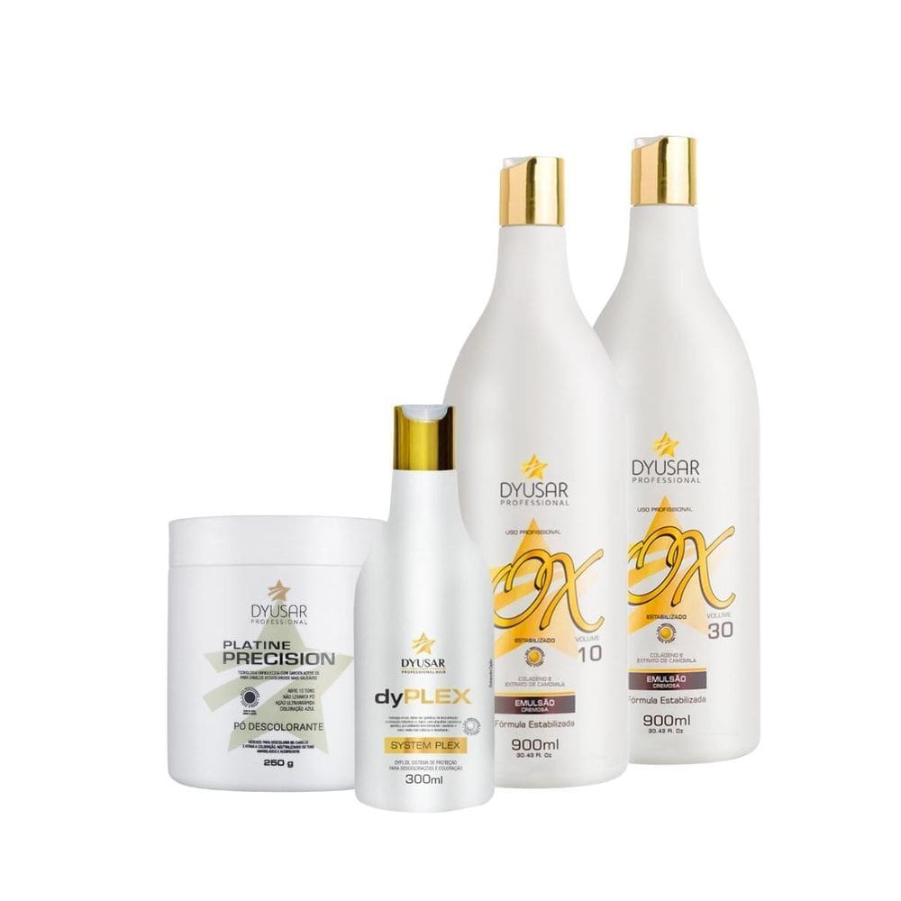 Kit Descoloração Profissional Pó Azul 250G Com 2 Ox E Dyplex