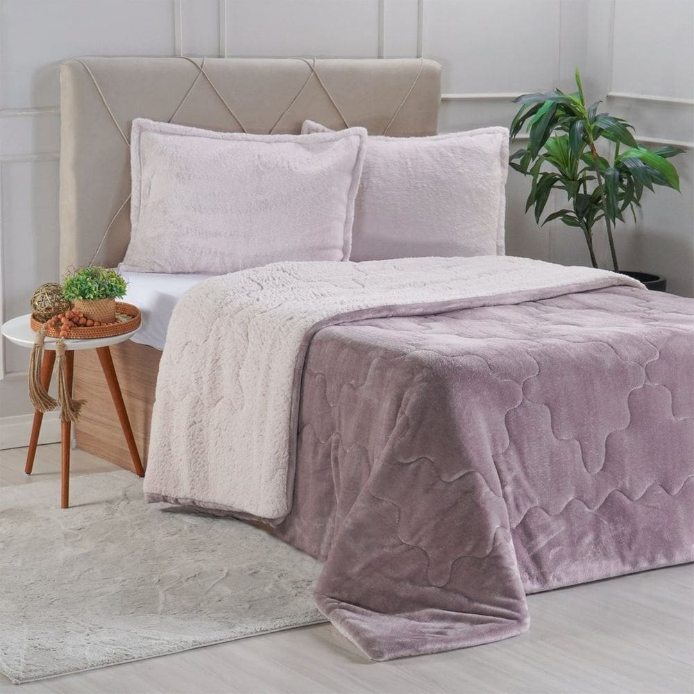 Edredom Sherpa Casal Dupla Face 180x220cm