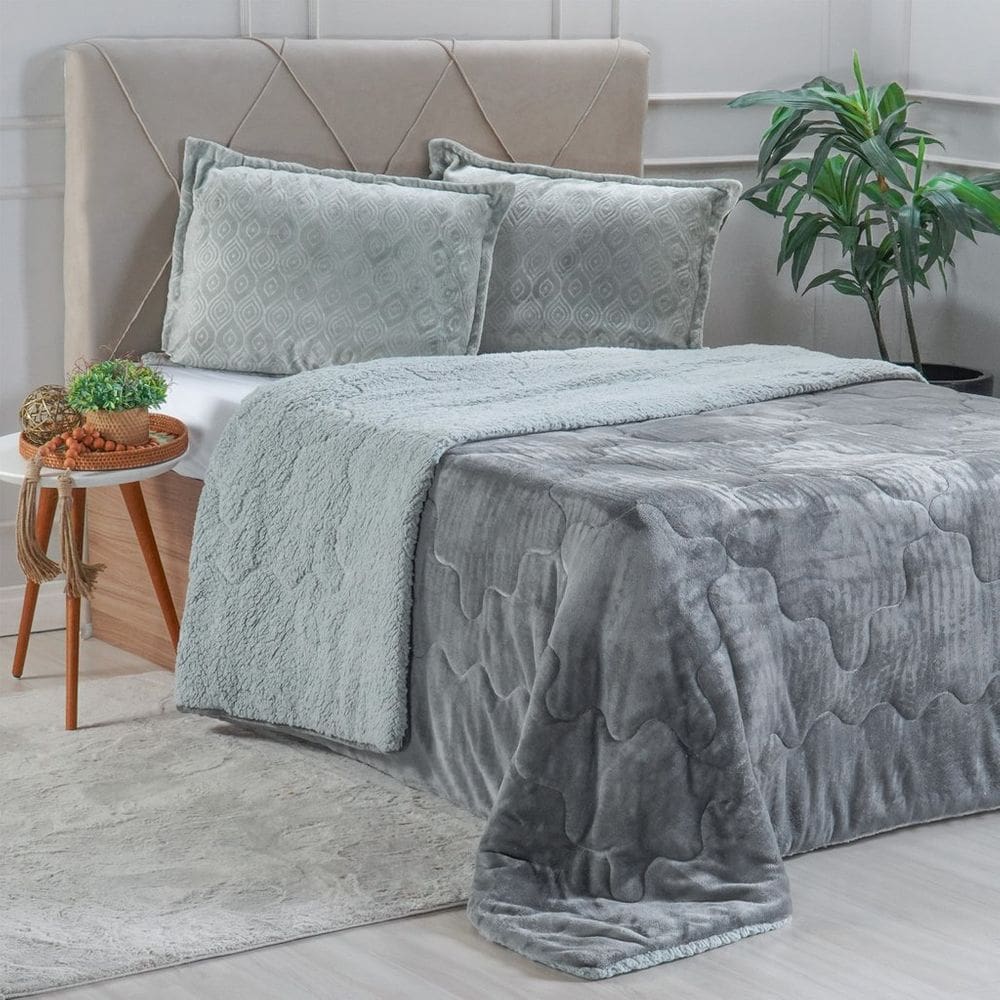 Edredom Sherpa Casal Dupla Face 180x220cm