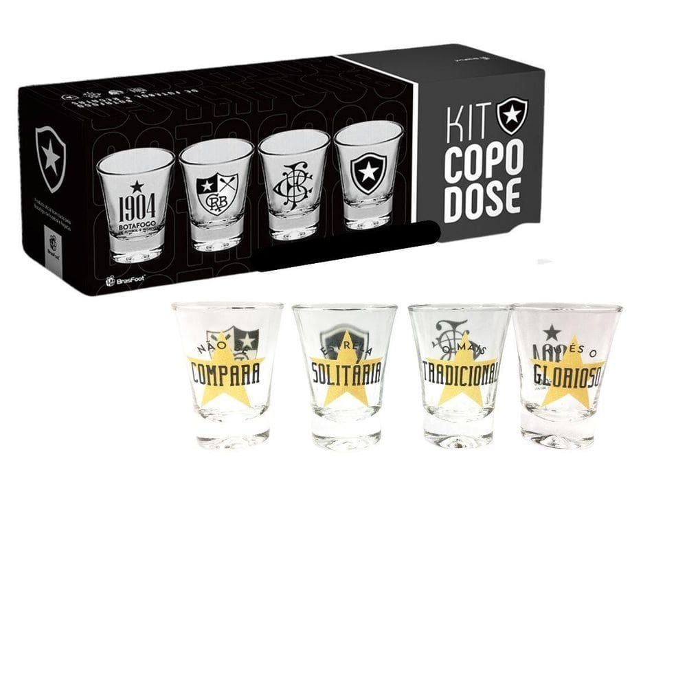 Kit 4 Copo Dose Shot 60Ml Tequila Pinga Cachaça Escudo Time