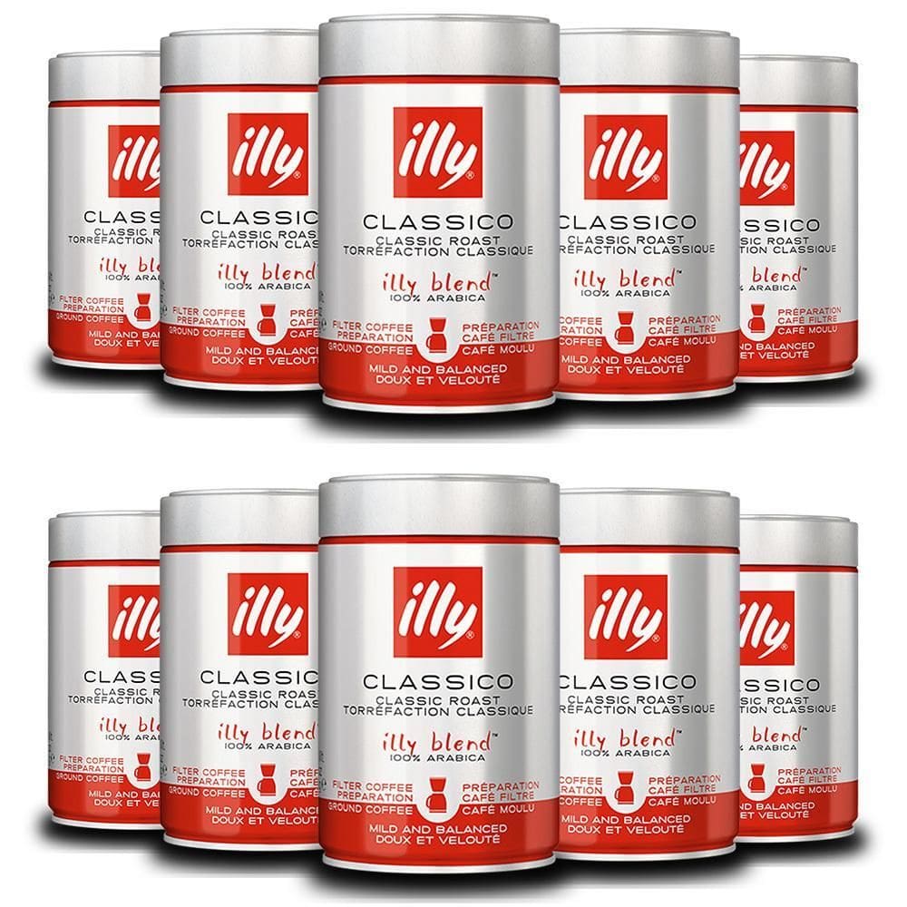 Café Illy Clássico Torrado E Moído Kit 10 Latas 250G