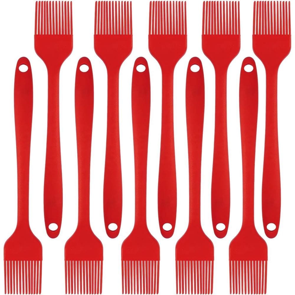 Pincel Culinario De Silicone Vermelho Kit 10 Un