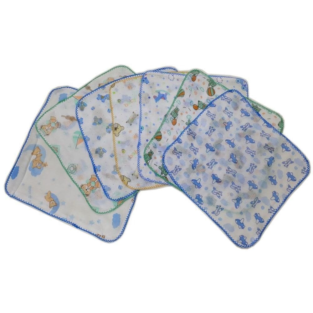 Kit 10 Fraldinha Boca Estampada 33X33 Com Crochê Masculino