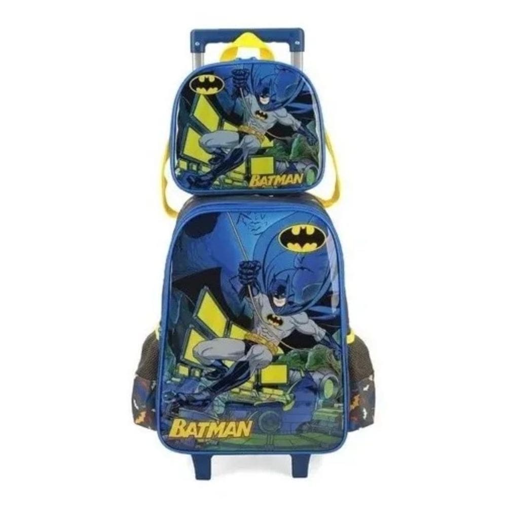 Mochila Escolar C/ Lancheira Batman Cinza