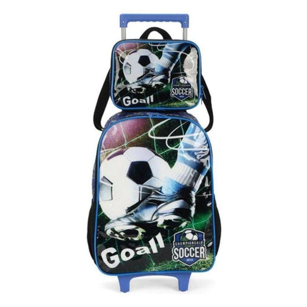 Kit Mochila Carrinho + Lancheira Termica Futebol