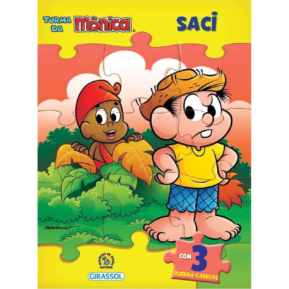 Turma Da Mônica Livro Quebra-cabeça -Saci - Com 3 Quebra-cabeças