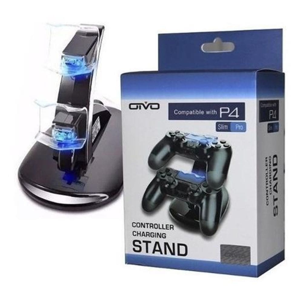 Carregador Para Controle Ps4 Suporte Stand Vertical Duplo