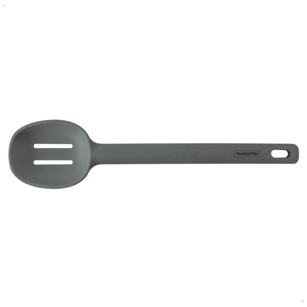 Colher De Servir Perfurada Tramontina Moldê Em Silicone Cinza 25812160