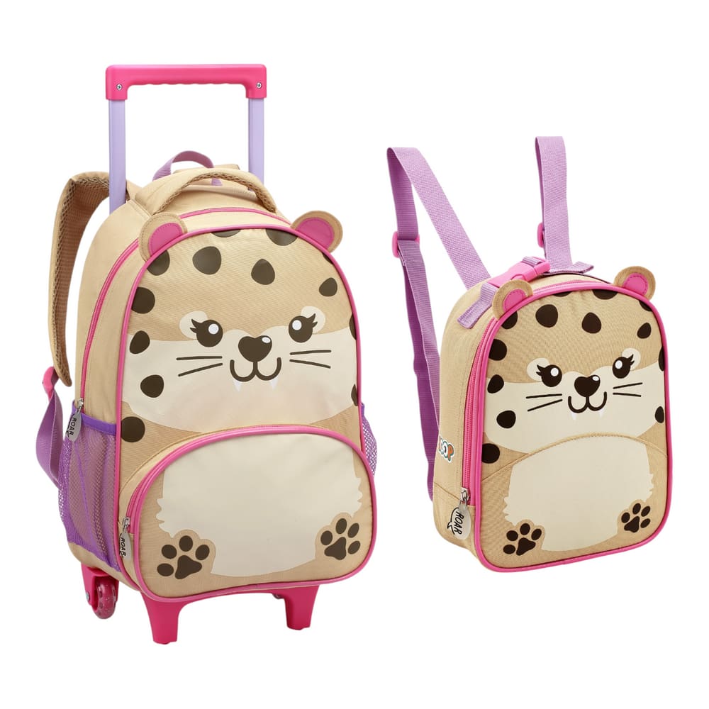 Conjunto Mochila De Rodinhas E Lancheira Térmica Zoop Chita