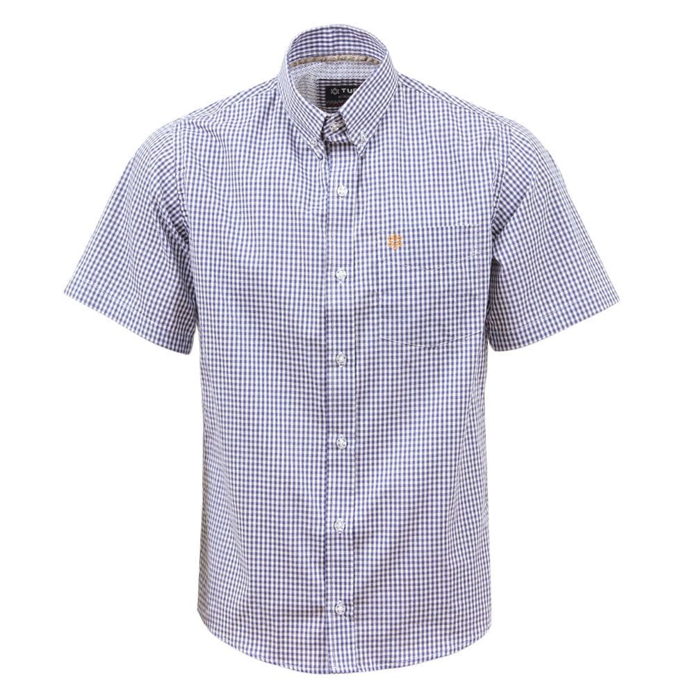 Camisa Masculina Manga Curta Xadrez Azul Marinho Tuff 37613