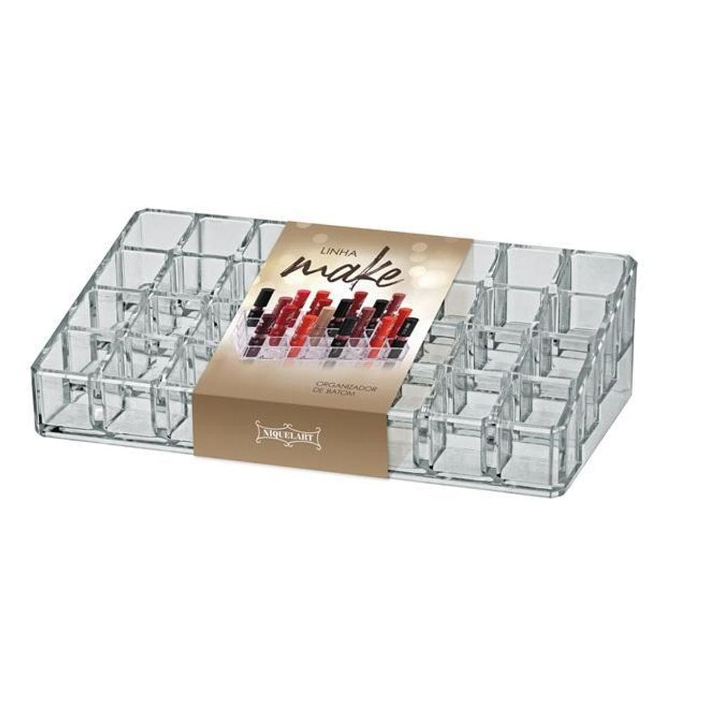Organizador De Batons E Cosméticos 32 Divisões Acrílico Make