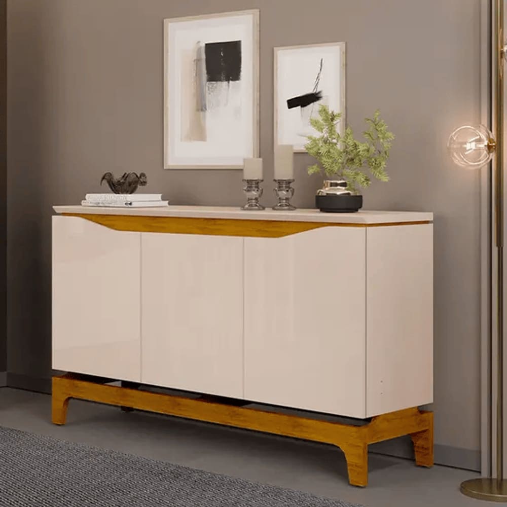 Buffet Nice Cedro/Off White - Dj Móveis - 6254