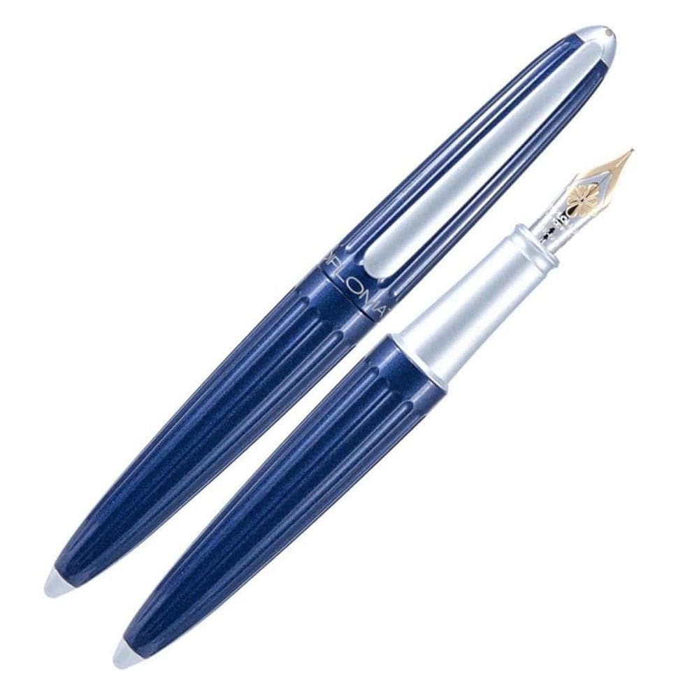 Caneta Tinteiro Diplomat Aero Midnight Blue Lacquer Ouro 14K