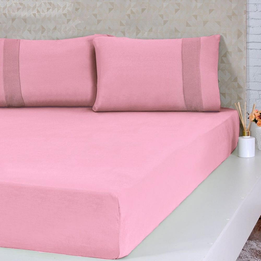 Lençol King Bella Cama Malha 100% Algodão 193x203x40cm