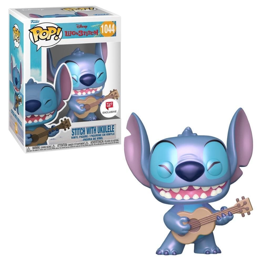Boneco Funko Pop Disney Stitch Com Ukulele Perolado
