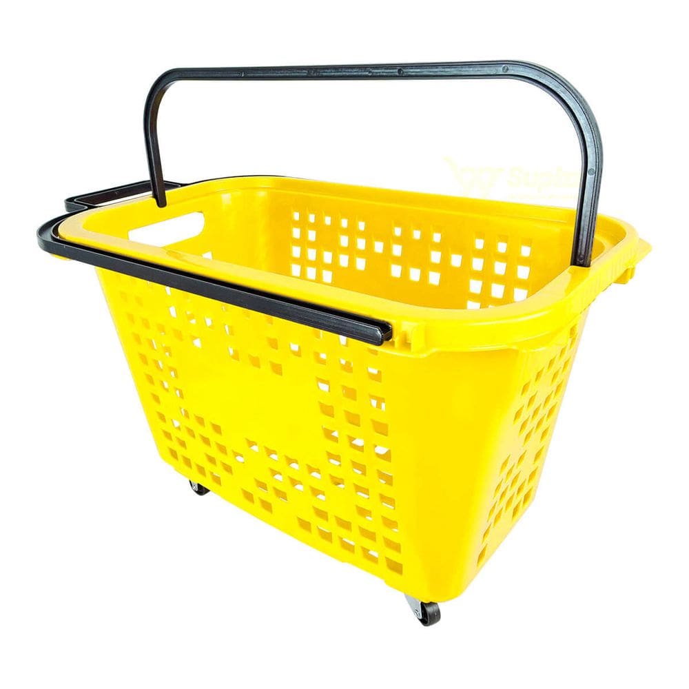 Cesta De Compras Com Rodas 40L Amarela