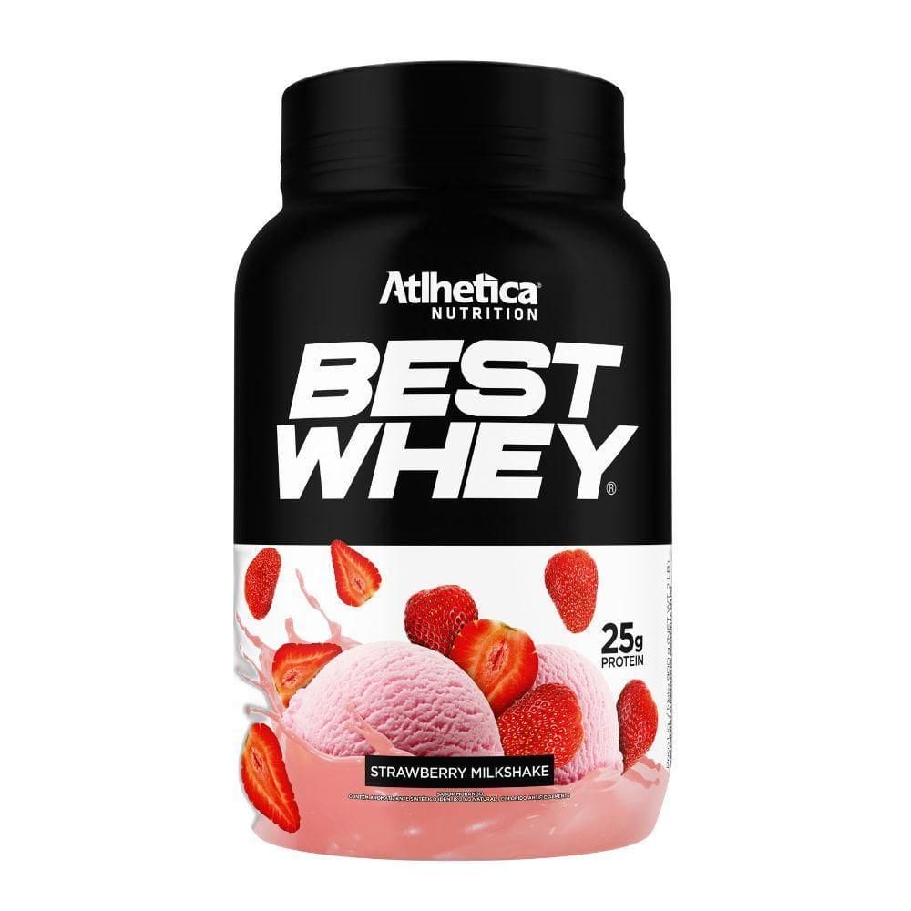 Best Whey Protein Isolado Hidrolisado Morango 900G Atlhetica