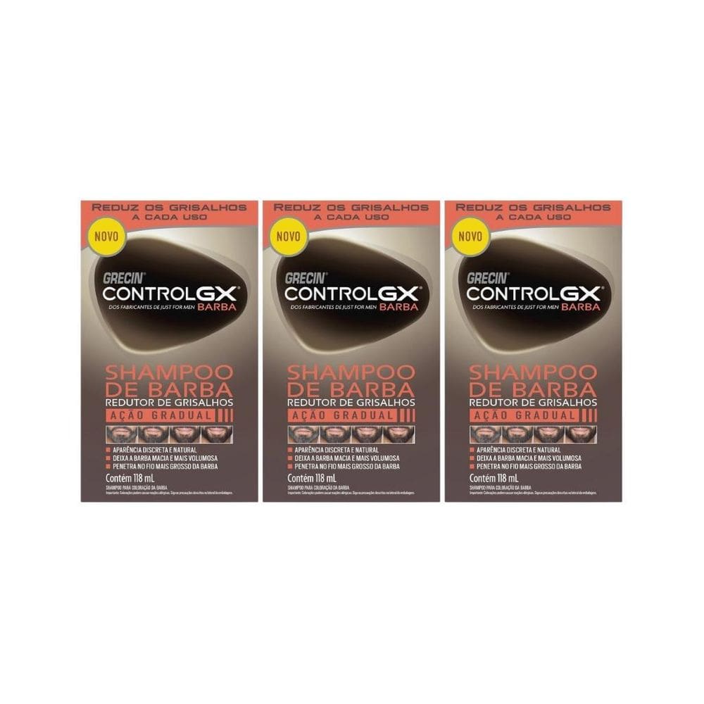 Grecin Control Gx Barba Sh Redutor De Grisalhos 118Ml - 3Un