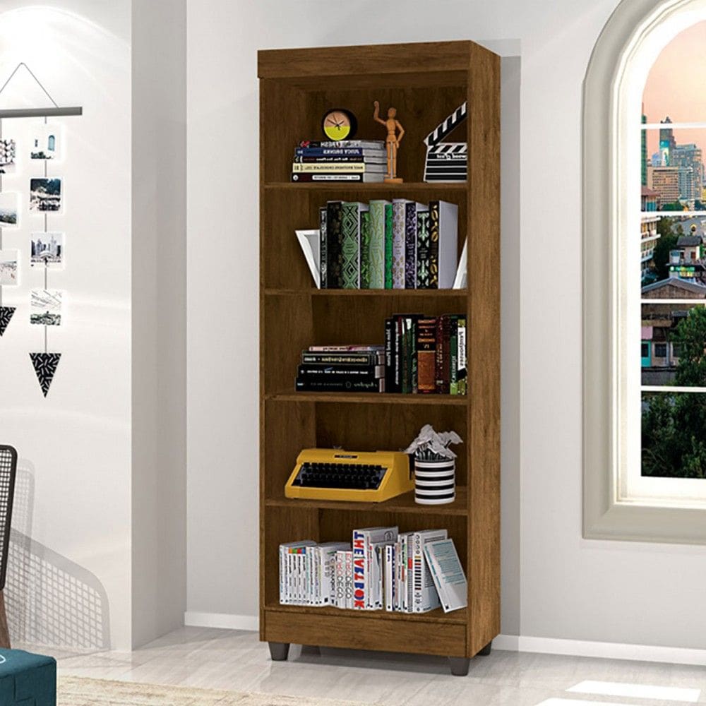 Estante para Livros Aspen 4 Prateleiras Jequitibá - J&a Móveis