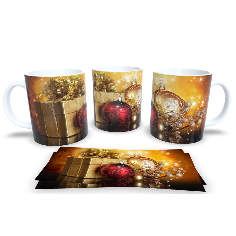 Caneca de Porcelana Branca Personalizada Coleção Natal 2