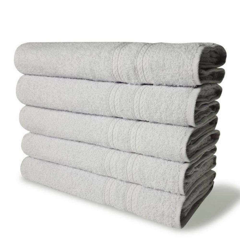 Kit 5 Toalhas De Banho 430g m² Grande Grossa 80x150cm Itália Soft Branco