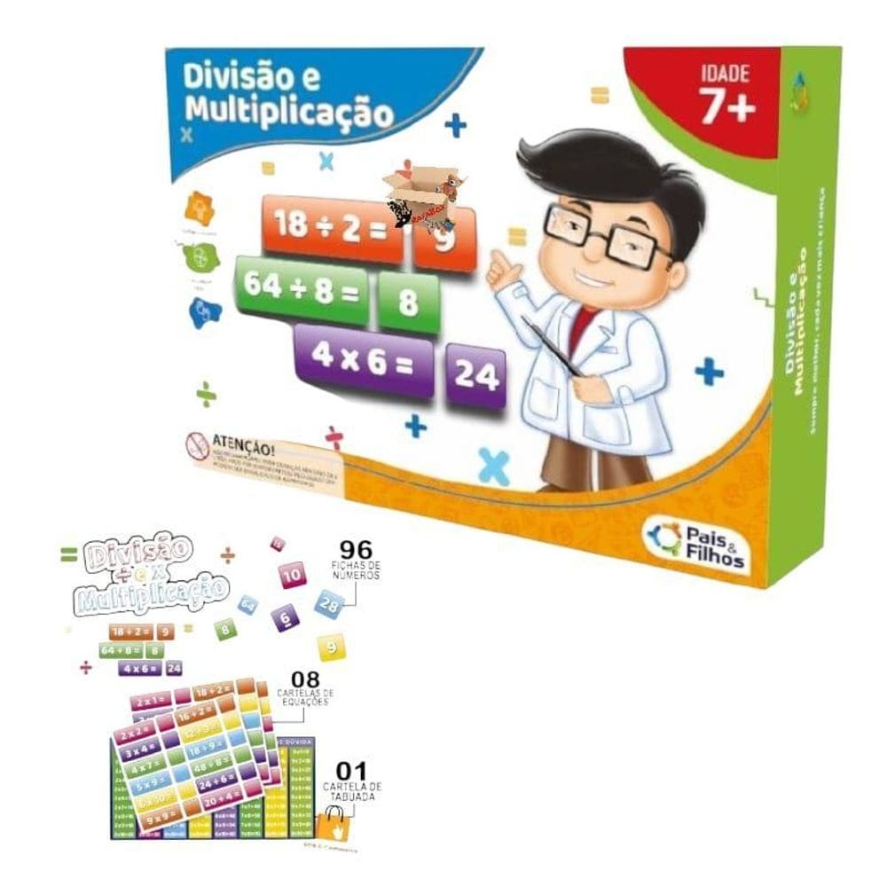 Brinquedo Pedagógico Jogo Educativo Divisão E Multiplicação