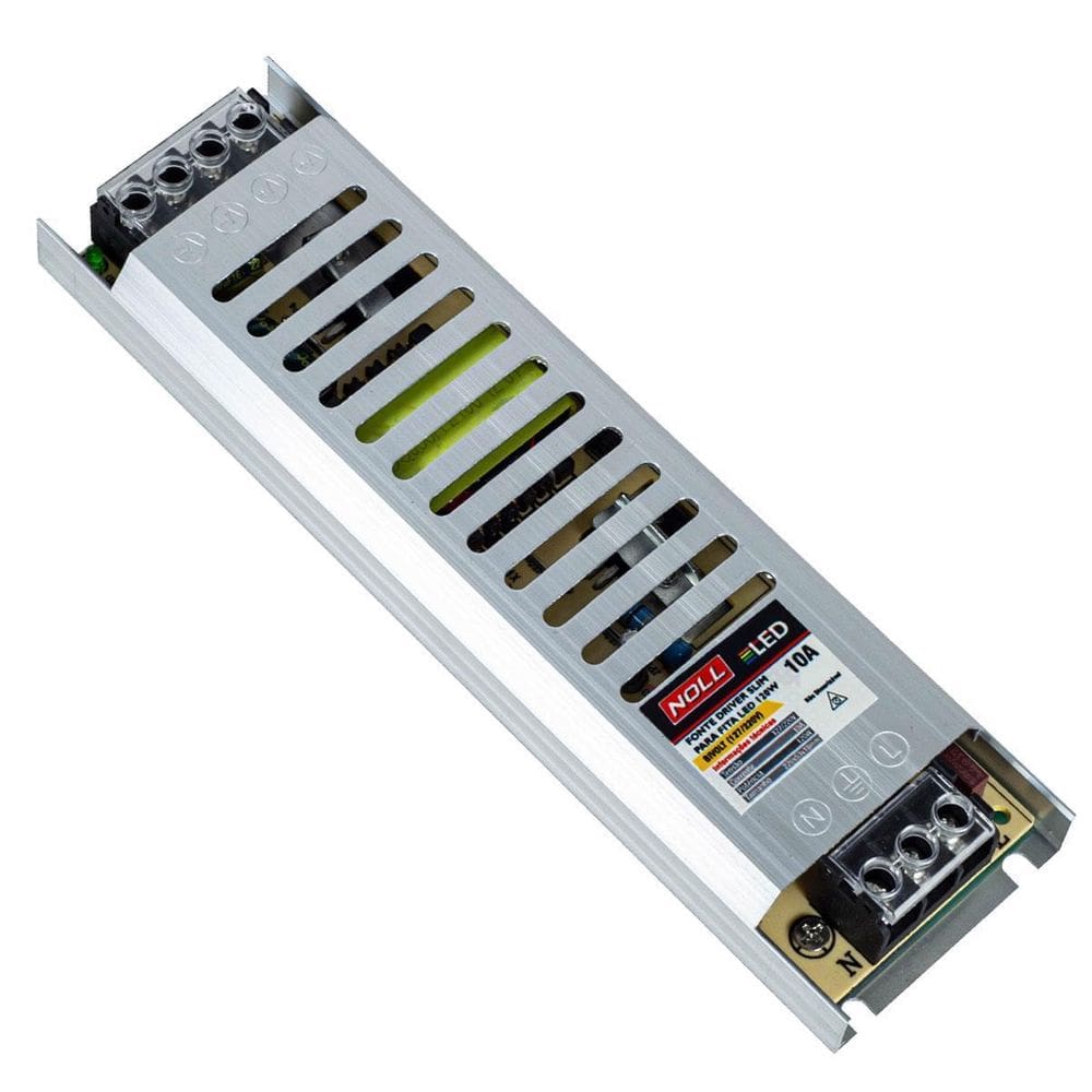 Fonte Driver Slim Para Fita Led 120W 10A 522,0009 - Noll Led