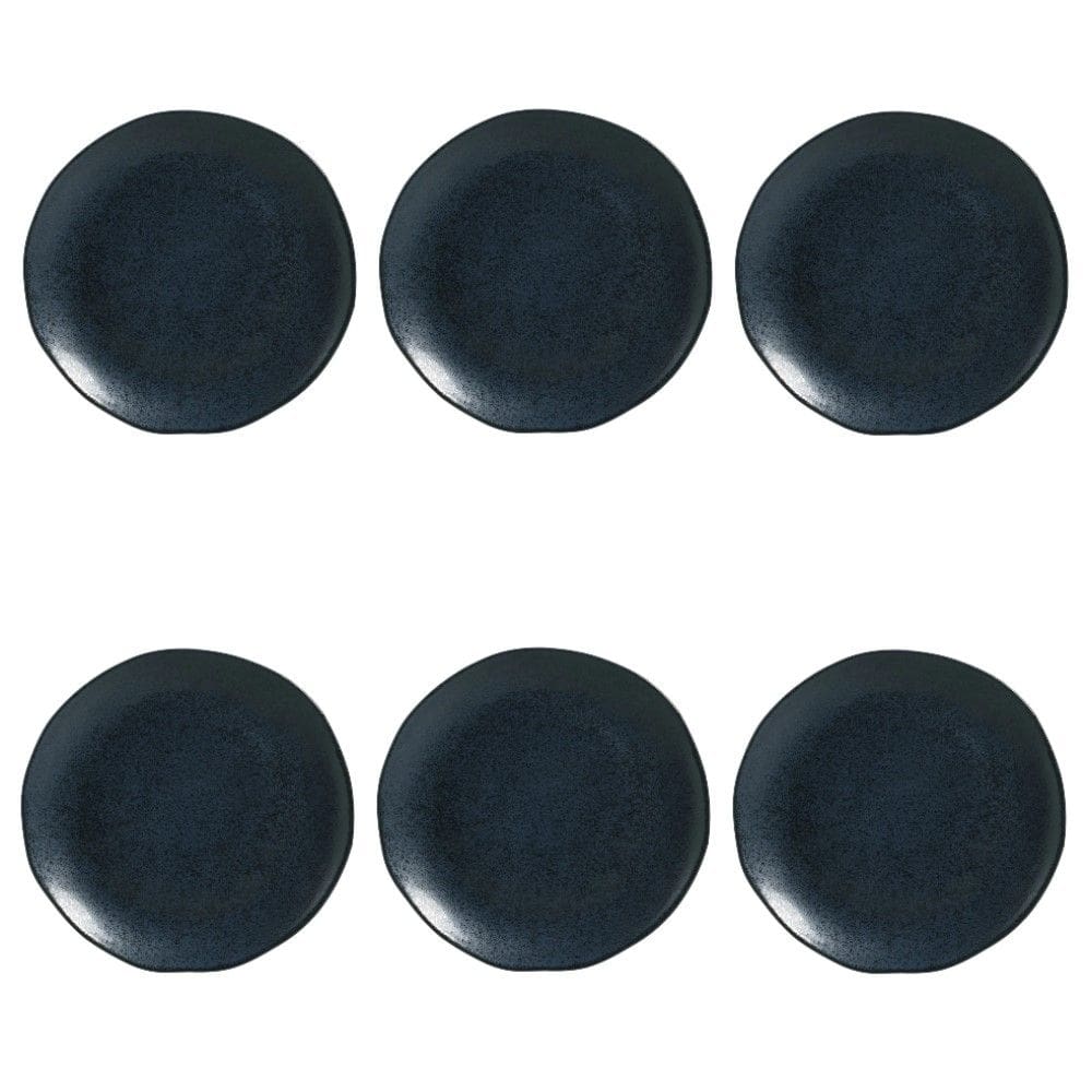 Conjunto de Pratos Rasos 06 Peças Orgânico Night Blue Porto Brasil
