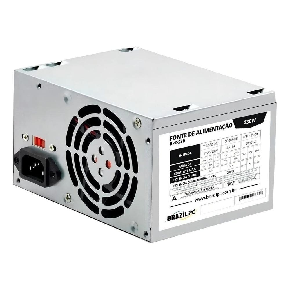 Brazil Pc Bpc-230 Fonte Alimentação Pc 230W Prata 115V/230V