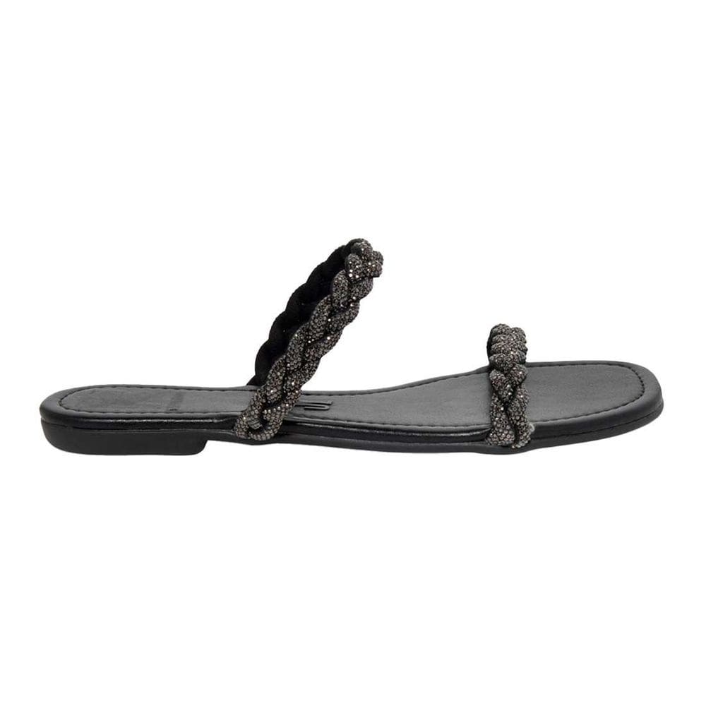 Sandália Rasteira Santa Lolla Trançada Brilho