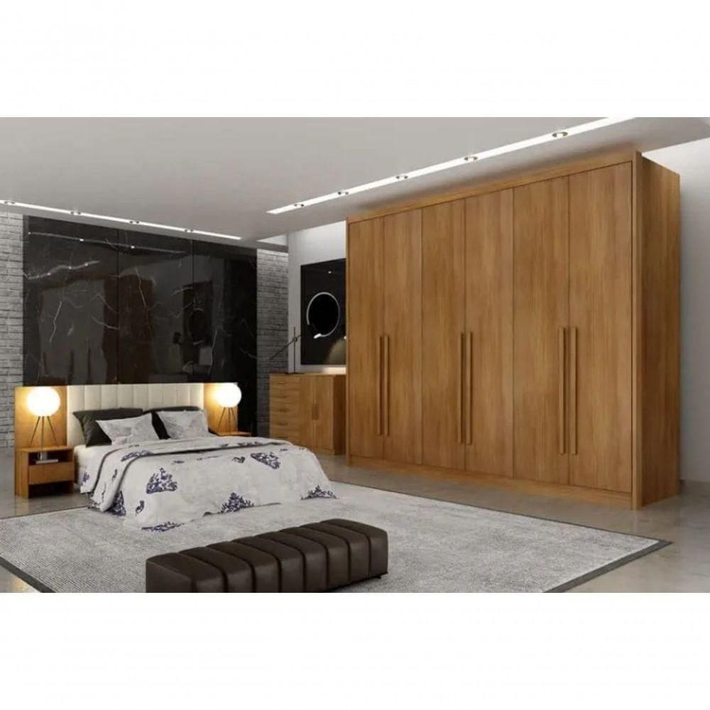 Guarda Roupa Casal Robust Cumaru 6 Portas 8 Gavetas - Móveis Novo Horizonte