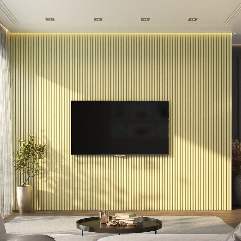 Painel Ripado de Pvc 4 Barras de 2,70m X 0,15cm Venda em 1,62m² Bege