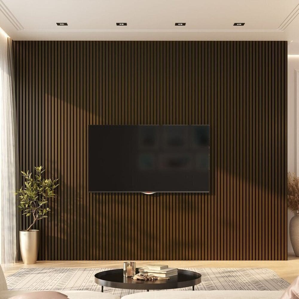Painel Ripado de Pvc 6 Barras de 2,70m X 0,15cm Venda em 2,43m² Marrom