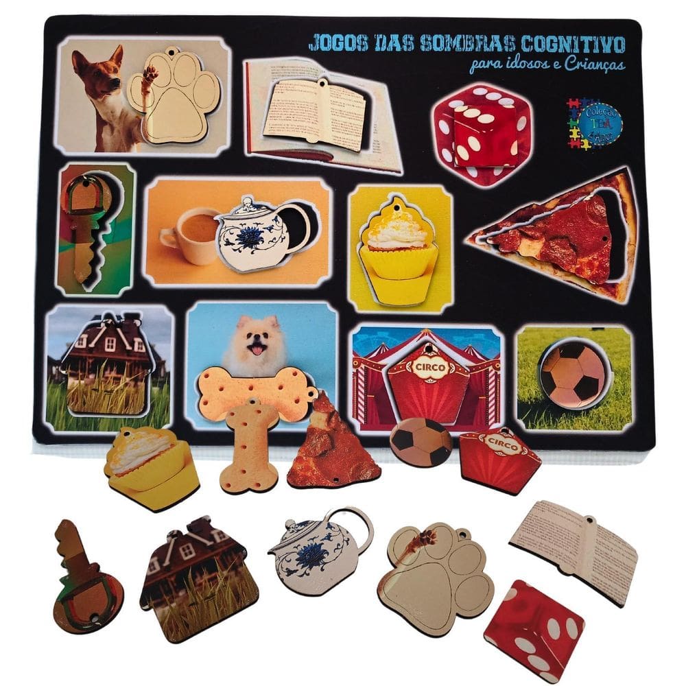 Jogo Interativo Sombras E Figuras Crianças E Idosos Em Mdf