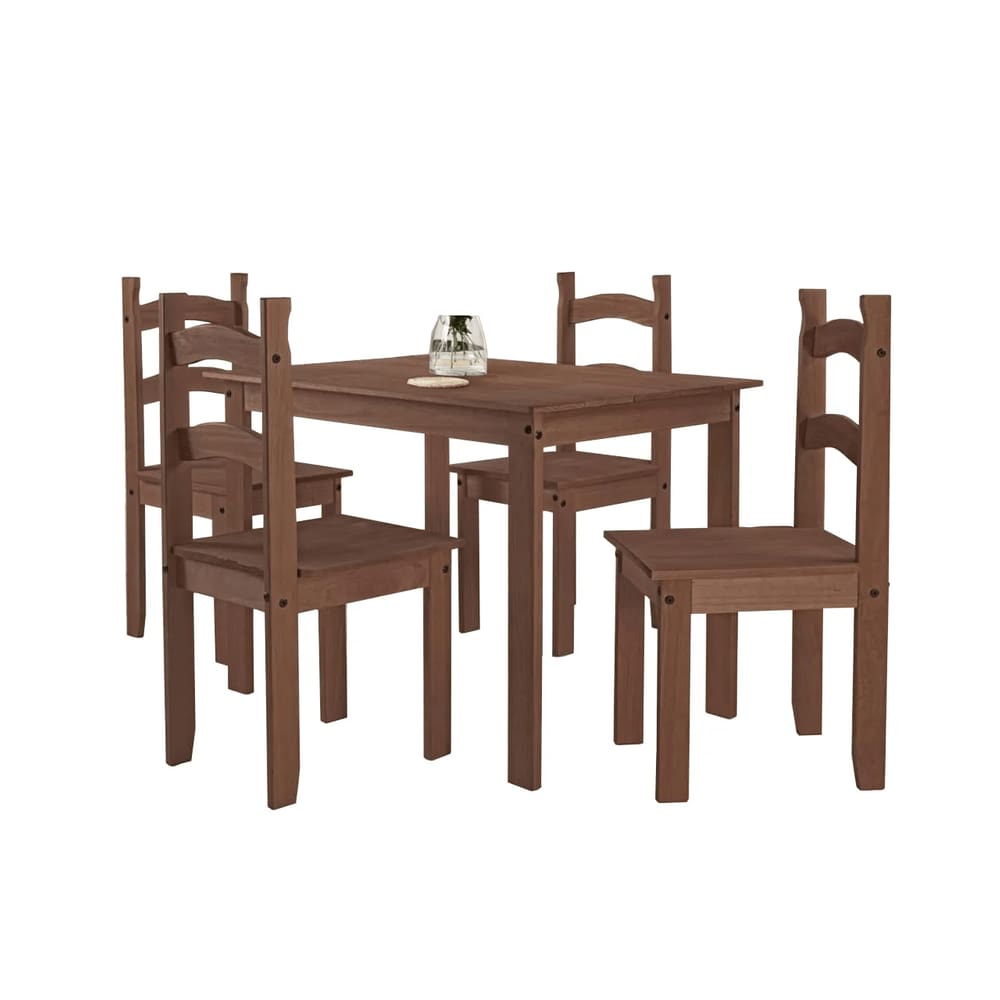 Conjunto Mesa Com 4 Cadeiras Acab.Chocolate - Francine Moveis