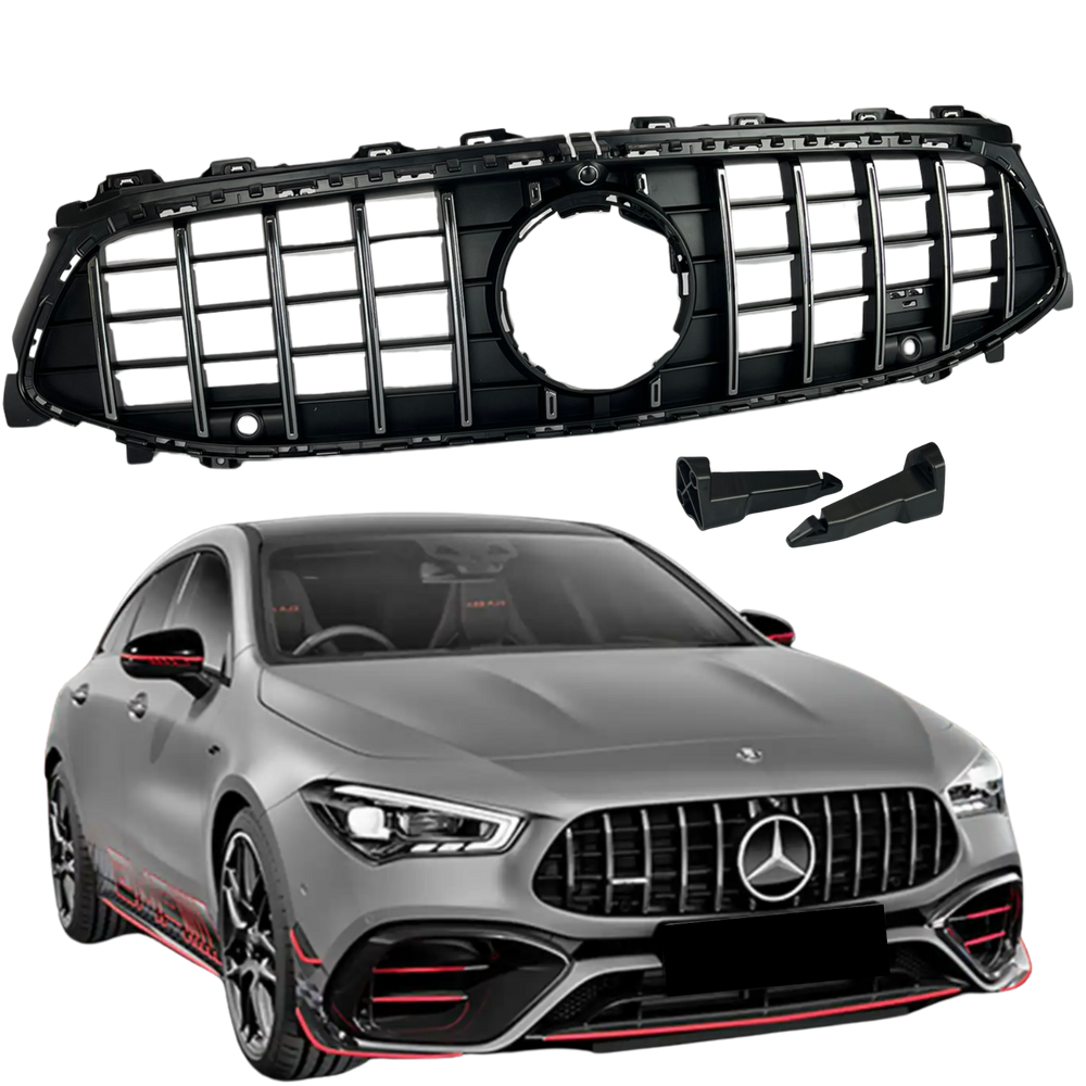 Grade Frontal Mercedes CLA AMG GTR Preto Metálico e Cromado
