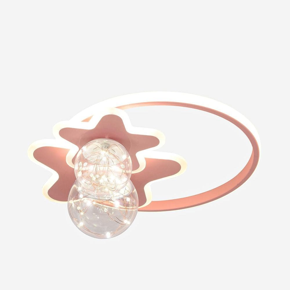 Luminária Infantil Redondo Plafon Estrelas Branco Frio 30W