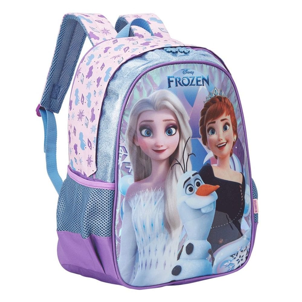 Mochila Escolar Infantil 16 Disney Frozen Holográfico - Xeryus