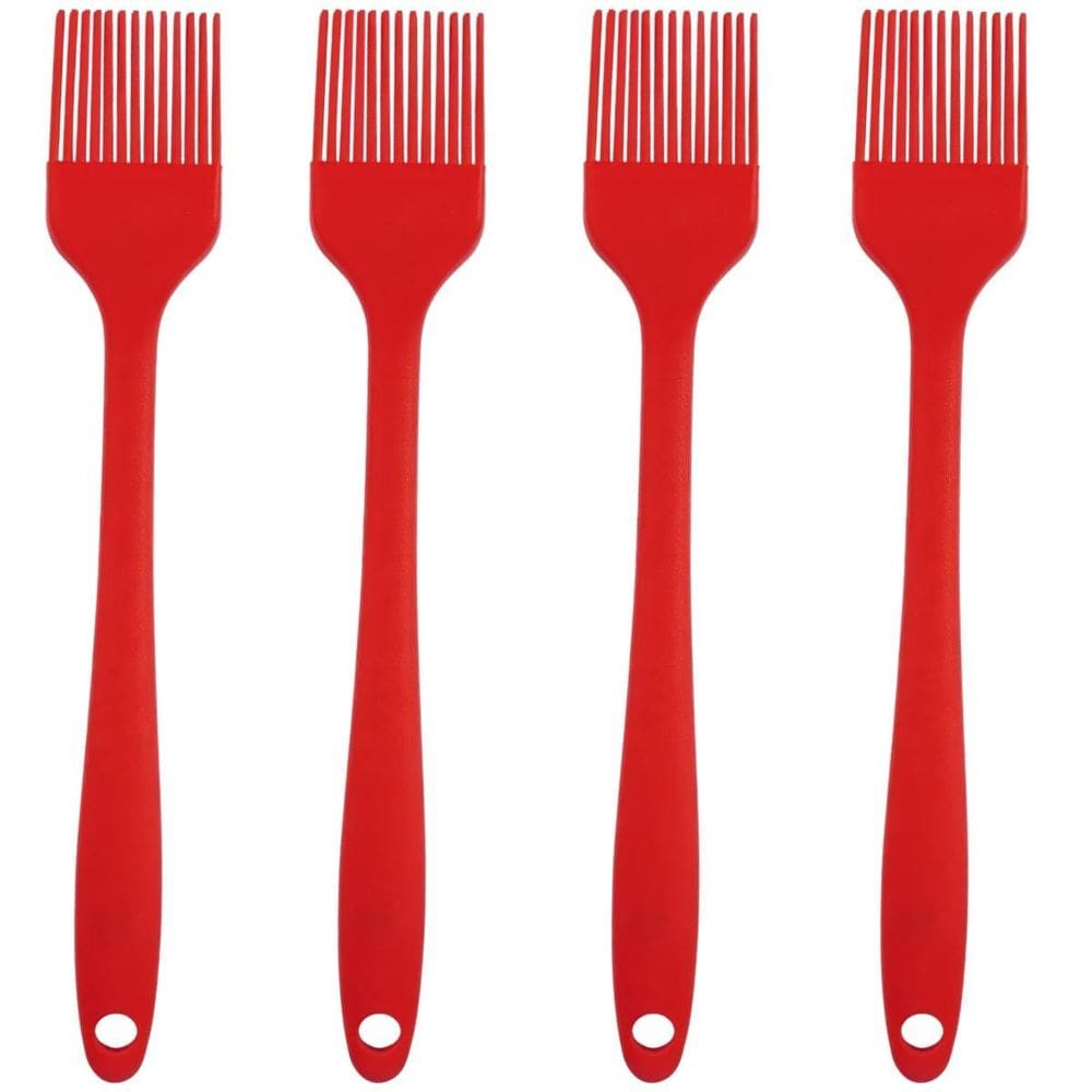 Pincel Culinario De Silicone Vermelho Kit 04 Un