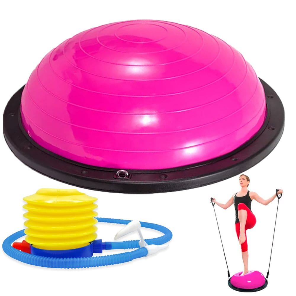 Bola Bosu Com Elastico Exercicio Yoga Pilates Academia Reabilitaçao Fisioterapia Musculaçao