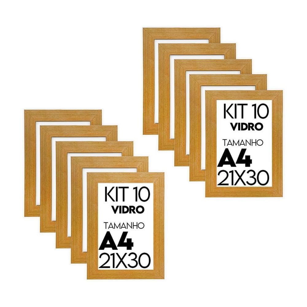 Porta Retrato de Vidro 21x30cm Kit com 10 Unidades Lembrancinha de Festa - caixa com 100 Unidade
